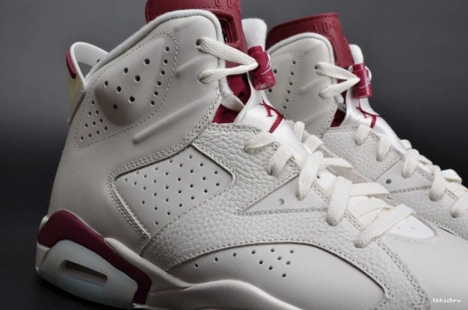 Cheap TBkick Air 6 Jordan 384664-116 white Maroon Retro 0724